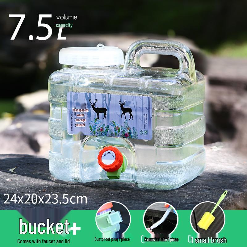 

Прозрачное квадратное ведро для хранения воды из ПК с краном для кемпинга и использования на открытом воздухе