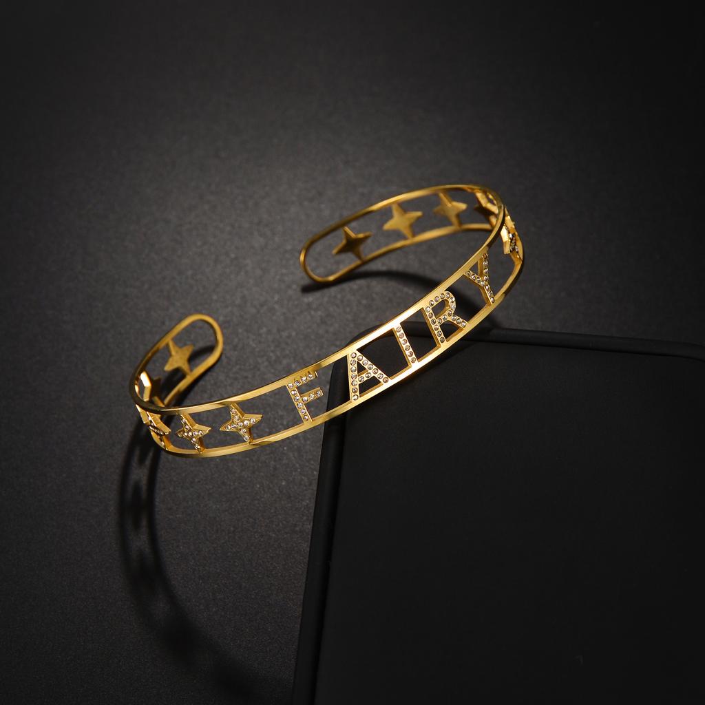 Atoztide Customized Letter Name Bracelet Personalized Custom Bangles for Women Men Stainless Steel Chrismas Jewelry Gift