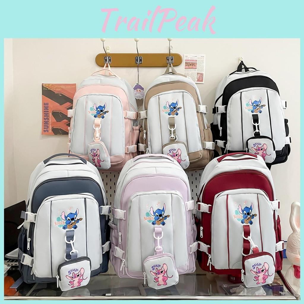 Angel Pattern Stitch School Backpack Anime Design Schoolbag Large Bag Capacity