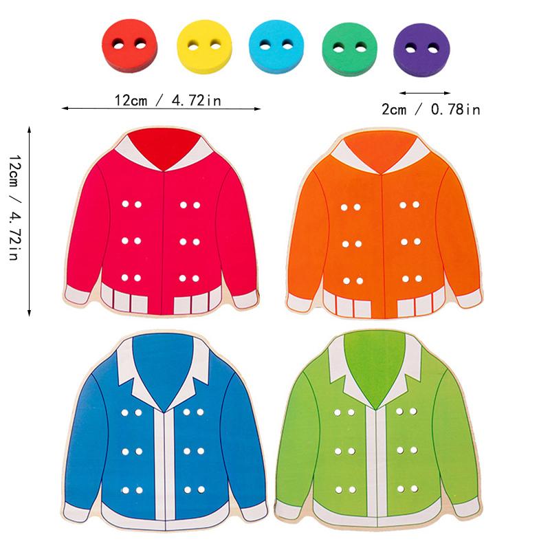 1 Bag Children Early Education Clothes Threading Button Game Life Skill Teaching Aids Sewing Button Training Kid Board Toy Diy