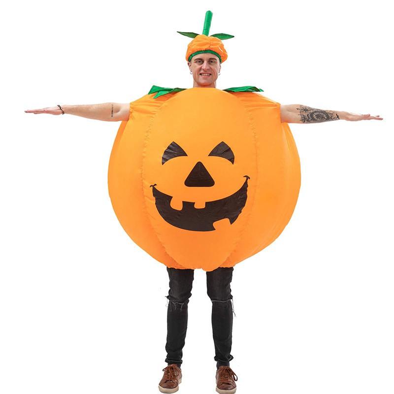 Costume Gonfiabile Zucca di Halloween per Adulti Festa Gioco di Ruolo Performance Teatrale