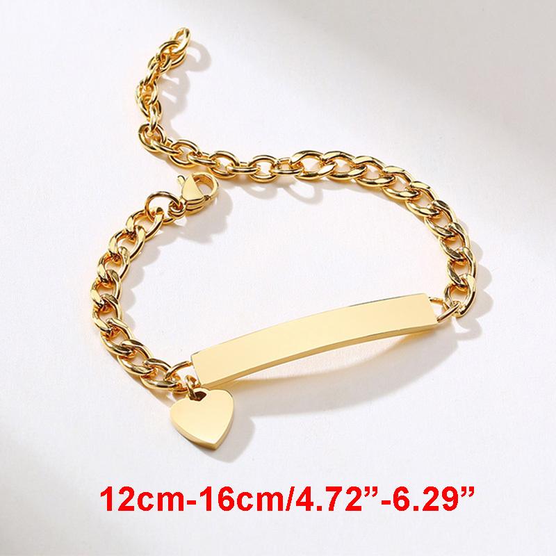 Individuell gravierte Armbänder für kleine Mädchen, personalisierter anti-allergischer Edelstahl-Balken Schmuck für Mädchen und Jungen