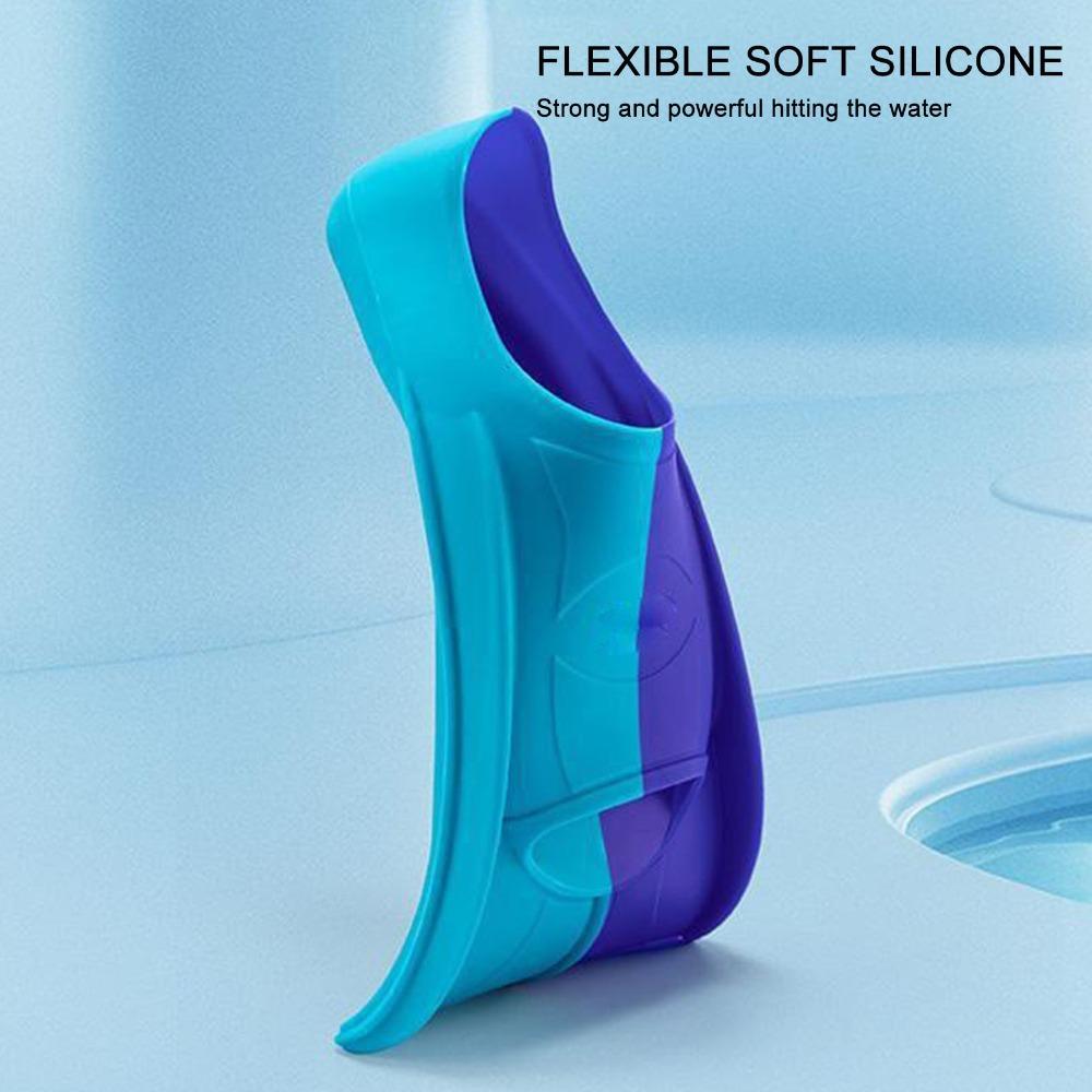 2PCS Anti-Slip Swimming Training Flippers Blue Short Blade Fins Swim Fins for Diving Breaststroke
