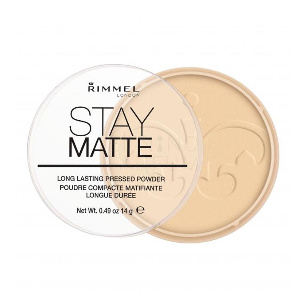 Matujący puder prasowany Stay Matte RIMMEL London 003 Peach Glow 14 g