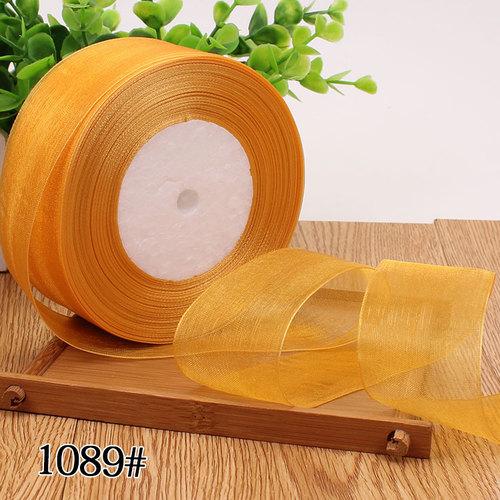 50yards/roll 12/15/20/25/40mm Organza Ribbon Wholesale Gift Wrapping Decoration Christmas Silk Ribbons Lace Fabric DIY Crafts