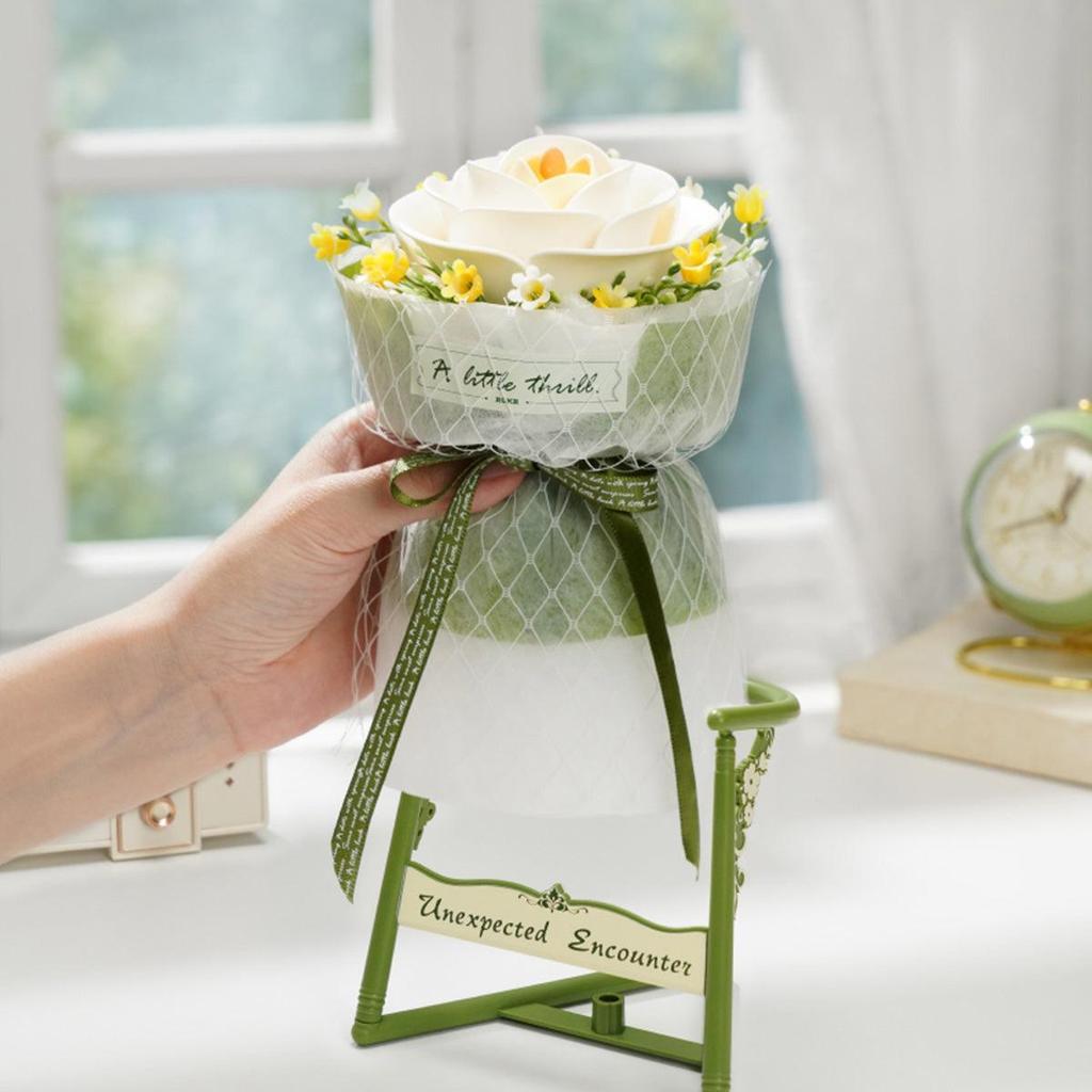 Robotime ROKR DIY Bouquet White Camellia 3D Puzzle Models DIY Flowers for Girlfriend Valentine's Day Gift AF011