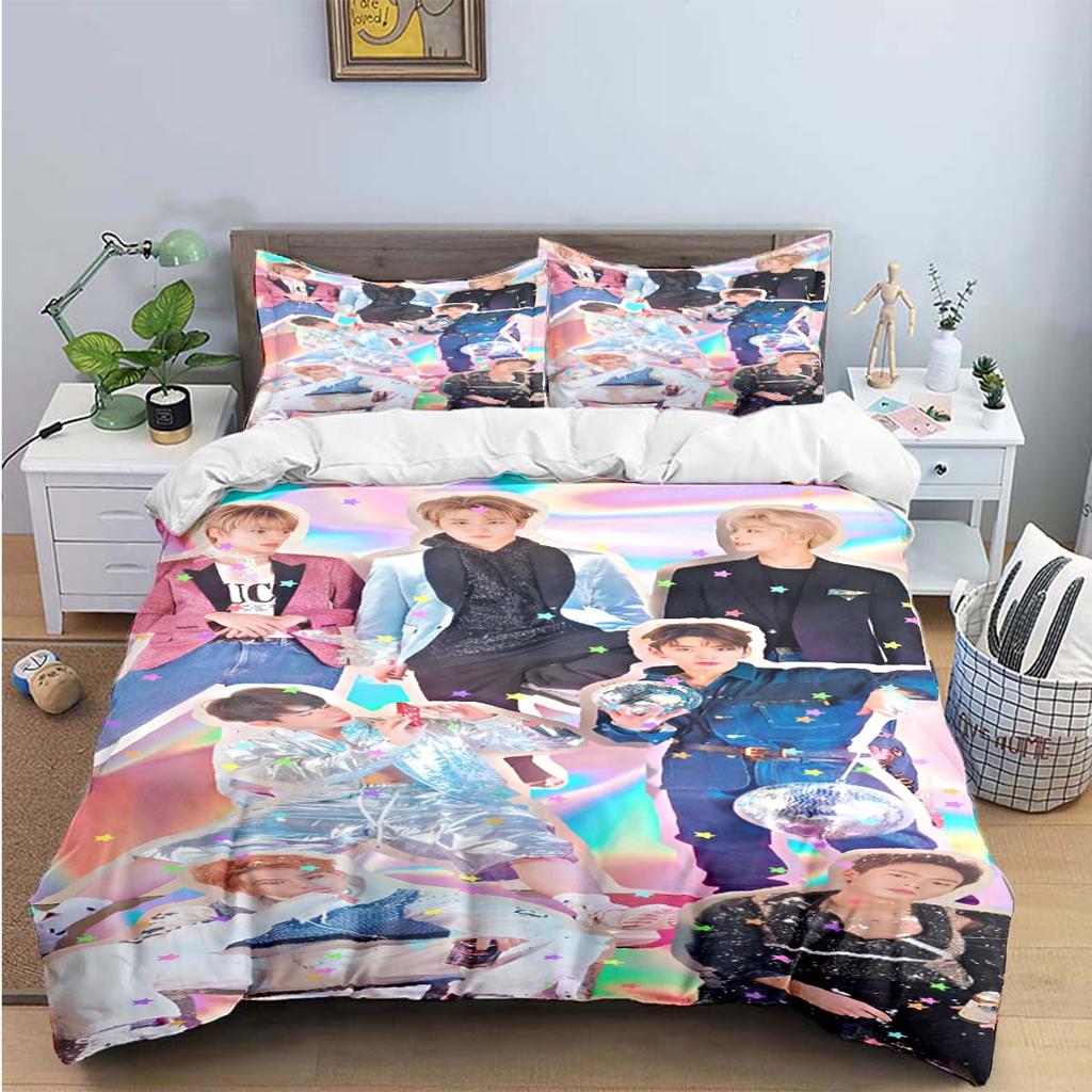 Comforter Fashion K-Pop Singer M-Monstas X Bedding Sets Exquisite Bed Supplies Set Bed Comforter Set Bedding Set Kids Gift