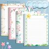 High aesthetic A4 cute cartoon colored letterhead with horizontal lines, handwritten greeting cards for female students, children's letterhead