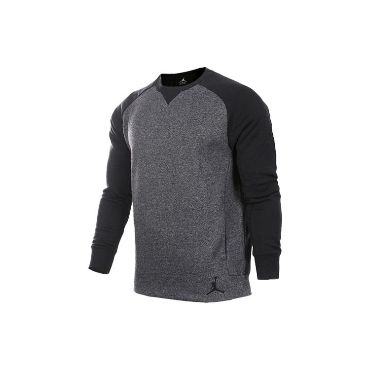 

Jordan Embroidered Patchwork Fleece-Lined Warm Sweatshirt Men Tops Black 834378-010