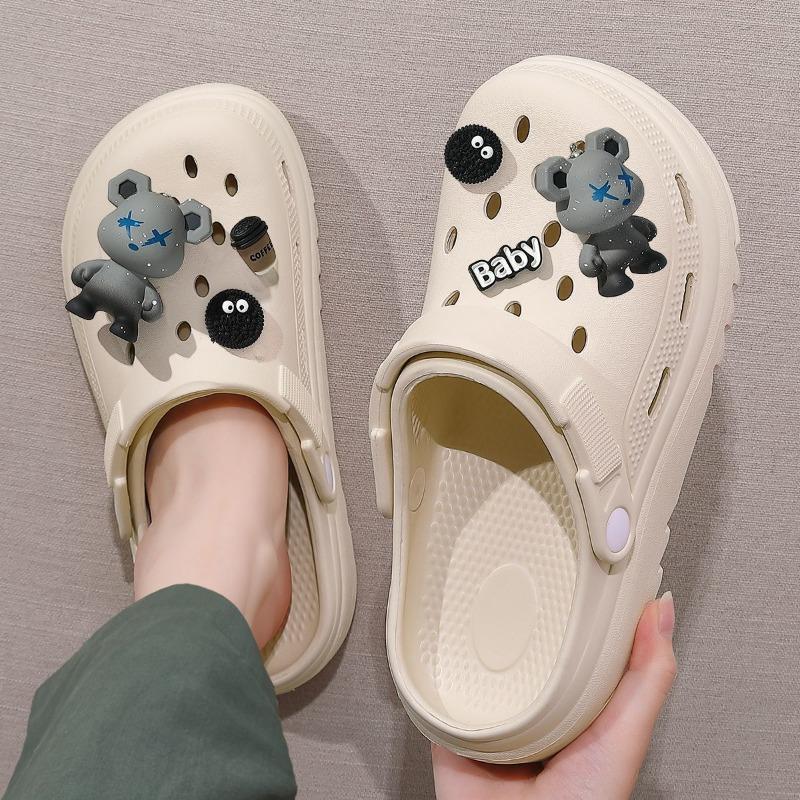 thick-soled hole shoes men's and women's summer outer wear seaside beach non-slip bag head cool slippers men