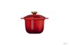LE CREUSET Mickey Every Enamel Cast Iron Cherry Red Oven and Dishwasher Safe Japanese Mouse/Cocotte 18" Pot, (Start Knob), [Official Product]