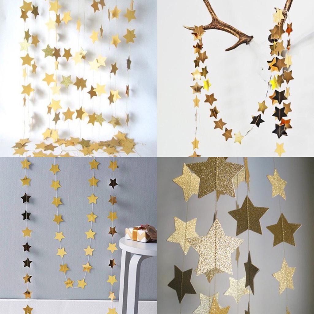 Wallpaper Star Wreath 4M Long Birthday Wedding Party Banner Handmade Children'S Room Home Decoration