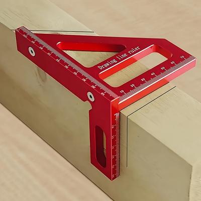 45/90 Graden Aluminiumlegering Vierkante Hoekliniaal Roestbestendig, Nauwkeurige 0,1 mm Meting, Ideaal voor Houtbewerking en Tekenen, Houtbewerkingsgereedschap