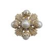 Women Men Vintage Palace Style Pearl Crystal Cross Brooches Badges Retro Baroque Unisex Alloy Suit Clothing Accessories Pins