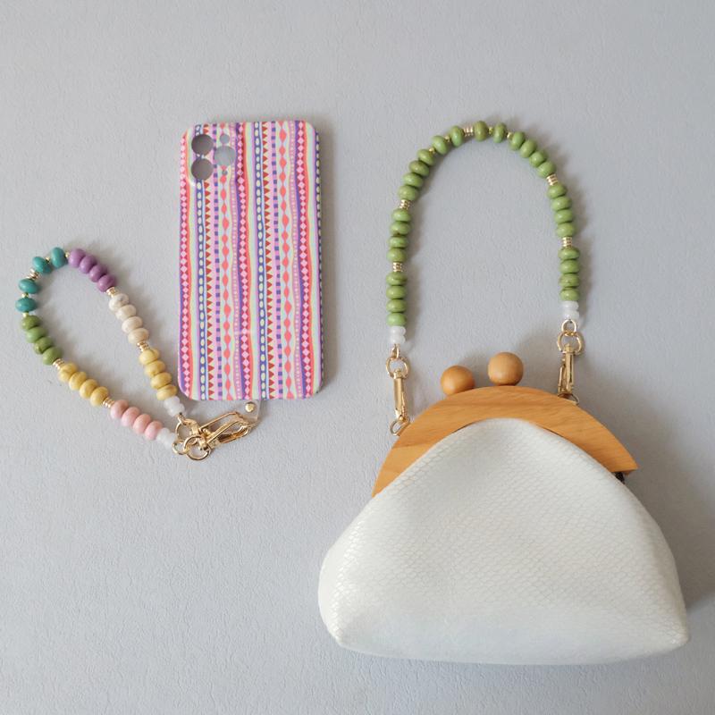 New Fashion Woman Bag Accessory Detachable Solid Beaded Chains Cute Acrylic Luxury Strap Women Bag Handle Candy Beads Chain