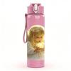 1PC Little Angel White Wing Art Print 750ml Color Plastic Sports Water Bottle Leakproof Flip Straw Lid Suitable for Sports Office Home Use