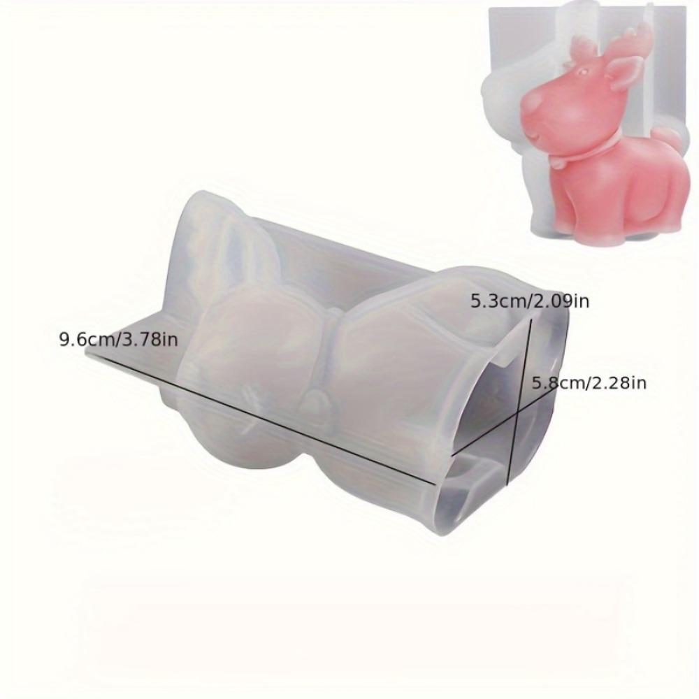 

Силиконовая форма для рождественской ароматизированной свечи своими руками - 3D милый дизайн оленя и колокольчика, идеально подходит для гипсовых украшений и домашнего декора 1 Elk