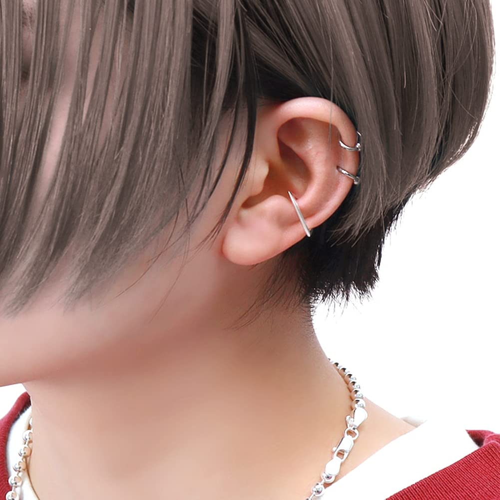 Shinjuku Gin no Kura Triangle Ear Cuff (Single Ear) - 925 Sterling Silver - Simple, Understated, Slim Fit - Perfect for Non-Pierced Earrings