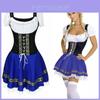 Rochie de menajeră Oktoberfest pentru femei cu dantelă decorativă în față și panglică aurită