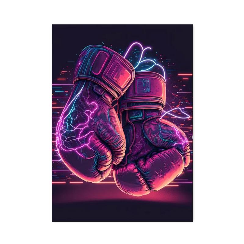 Retro Boxhandschuhe Leinwand Malerei Kunst Ästhetik Poster Drucke Boxing Gym Club Hintergrund Wand Dekor Jungen Zimmer Bild Cuadros