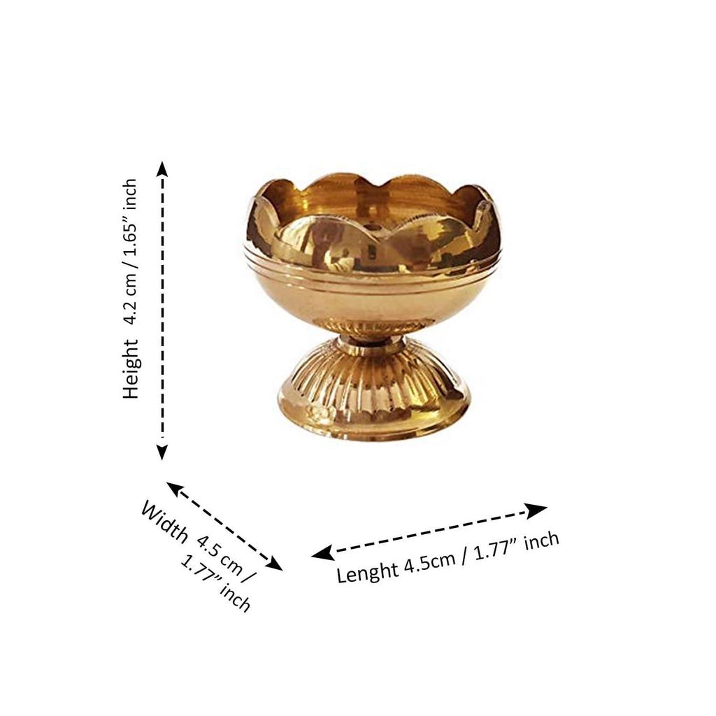Brass Lotus Diya for Puja Set of 4 - Lotus Flower Diya for Pooja Room , Temple , Mandir, Office, Oil Lamp Diya for Home Decoration
