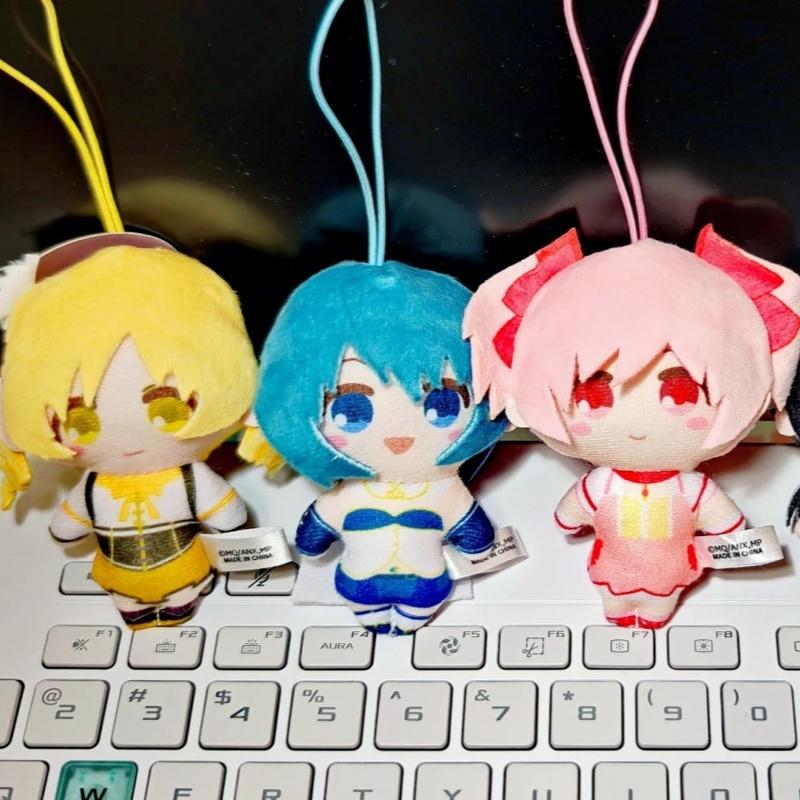 FUKUYA Authentic Puella Magi Madoka Magica Plush Keychain Madoka Kaname Homura Akemi Mami Tomoe 8cm Anime Bag Pendant