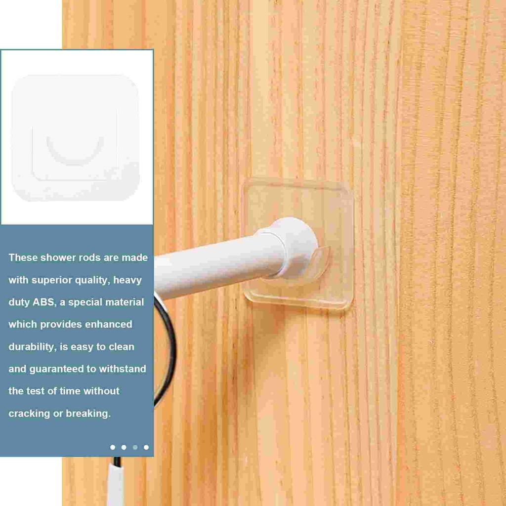 4 Pcs Accessories Hook Bracket Curtain Rod Clothes Hanger Hooks Abs Mounts Shower Rods Holders