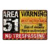 Area 51 Warninng No Trespassing  Retro Metal Sign  Wall Kitchen  Home Art Vintage Decor Metal Poster 30X20CM DU-2853