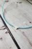 Blue Beaded Choker • Handmade Necklace with Freshwater Shell Heart