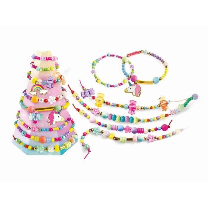 Clementoni - Crazy Chic - Unicorn Creative Box - Create Your Own Colorful Beaded Bracelets with Charms and Pompoms - Ages 7 and Up