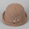 Small Warping Edge Middle-aged and Elderly Temperament Elegant Wool Top Hat Mother Bucket Hat Autumn and Winter Warm Old Man Hat Women's Basin Hat