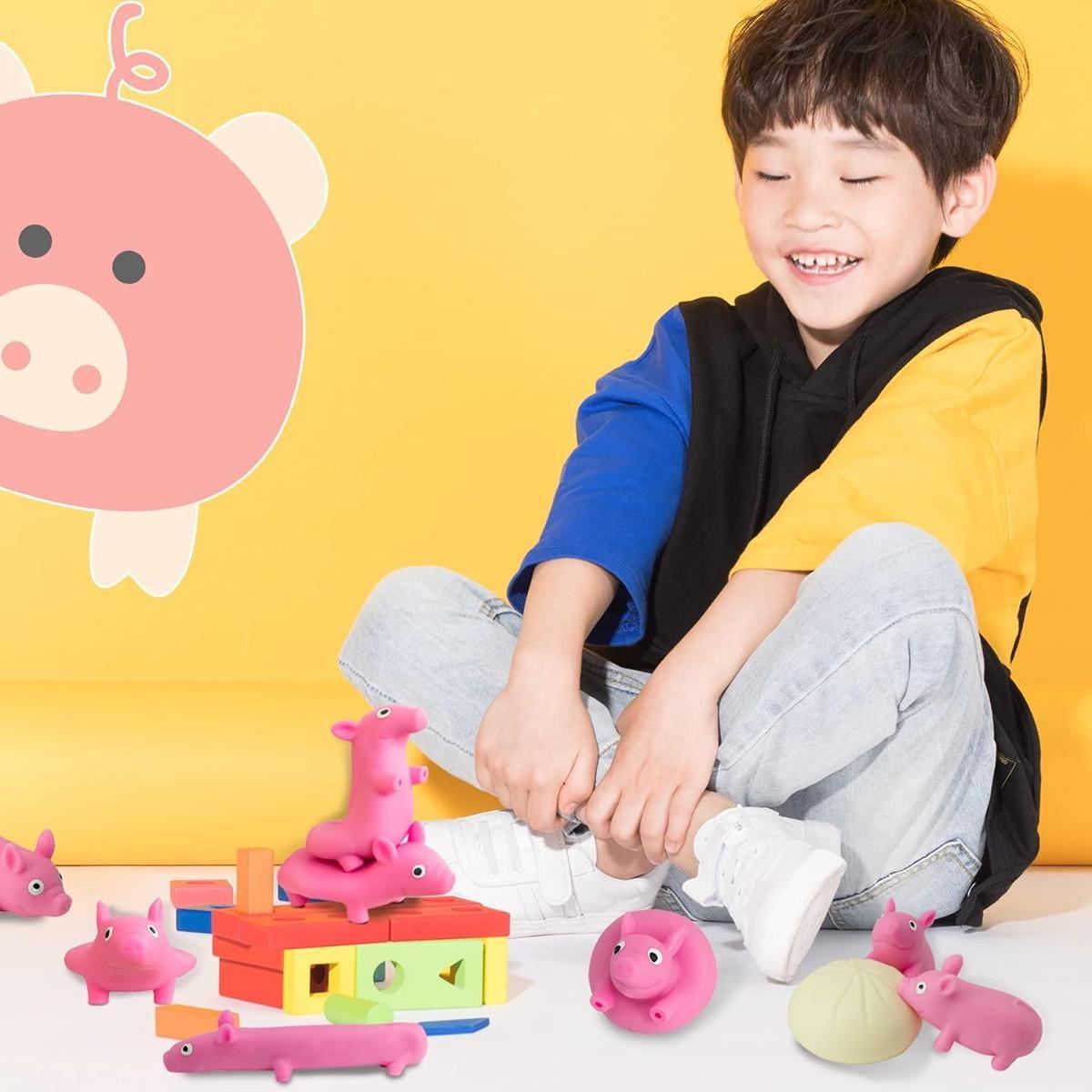 Squishy Pig Stress Squishy Piggie Squeeze Toy Anti-Anxy Забавная игрушка-свинья Игрушка — фото 11