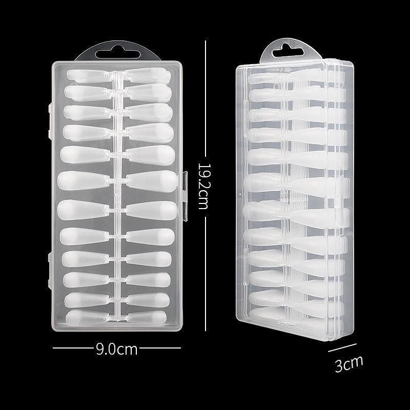 240pcs Press on Nails Coffin Nail Tips Clear Full Cover Fake Acrylic UV Gel Nails Extension System Oval Almond Sculpted False Nail Tips