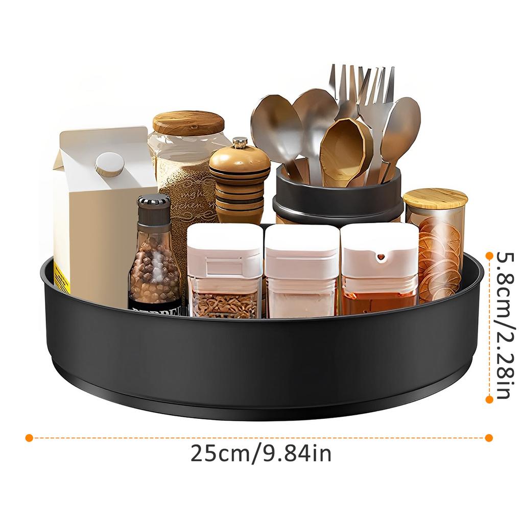 360° Rotating Storage Trays Stainless Steel Kitchen Spice Organizer Turntable Multifunction Bathroom Round Storage Carousel New