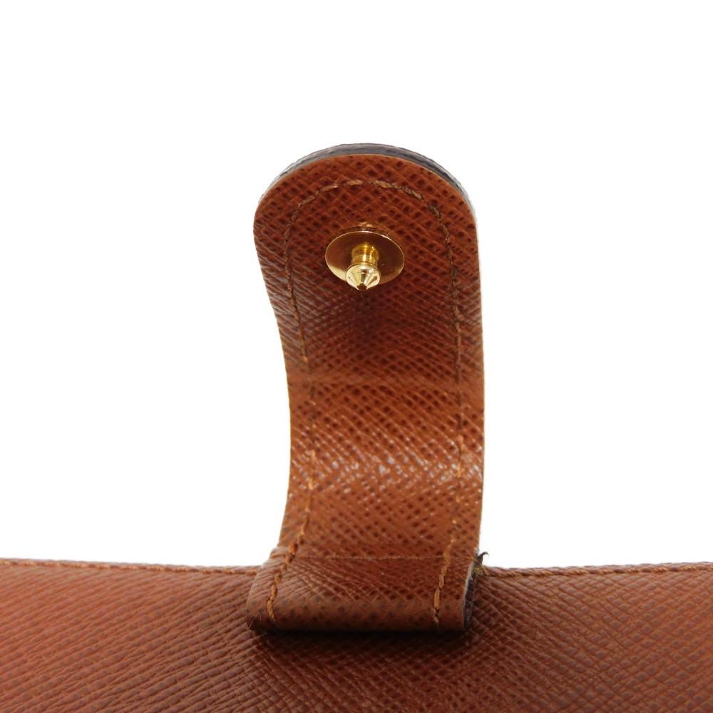 Used 12564 Agenda PM R20005 8001 LV Logo Flower Brown Diary 6-Hole Card Case Monogram Maroon Unisex from Japan AUTHENTIC