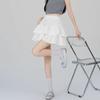 Spring 2025 Women's Black High Waist A-Line Puffy Half Umbrella Skirt
