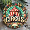 Vintage Circus Theme D Graphic Design Striped Tent Star Iron Decor Sign for Durable Home Office and Caf Decoration