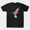 Men Black Print T-shirt Hummingbird No-Cut Transfer Paper Print Cotton Tshirt