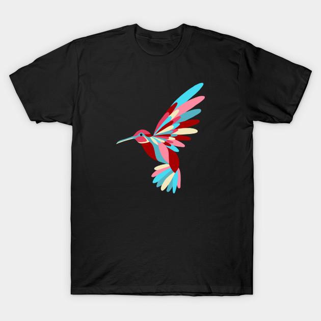 Men Black Print T-shirt Hummingbird No-Cut Transfer Paper Print Cotton Tshirt M чёрный