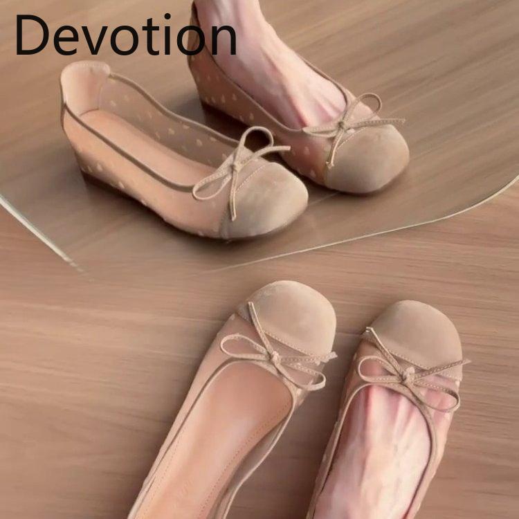 Retro Style High-heel Low-cut Women's Shoes with Breathable Soft Soles Devotion