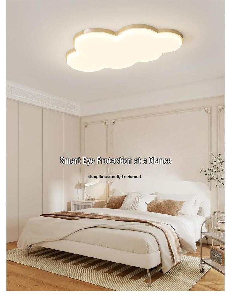 Cream Style Modern Minimalist Full Spectrum Ceiling Light for Eye-Protection In Children's Room and Master Bedroom