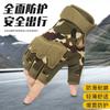 Sports Half Finger Paratrooper Tactics Male Military Fans Outdoor Fitness Non-slip Shock Absorption Riding Wear-resistant Training Gloves Camouflage