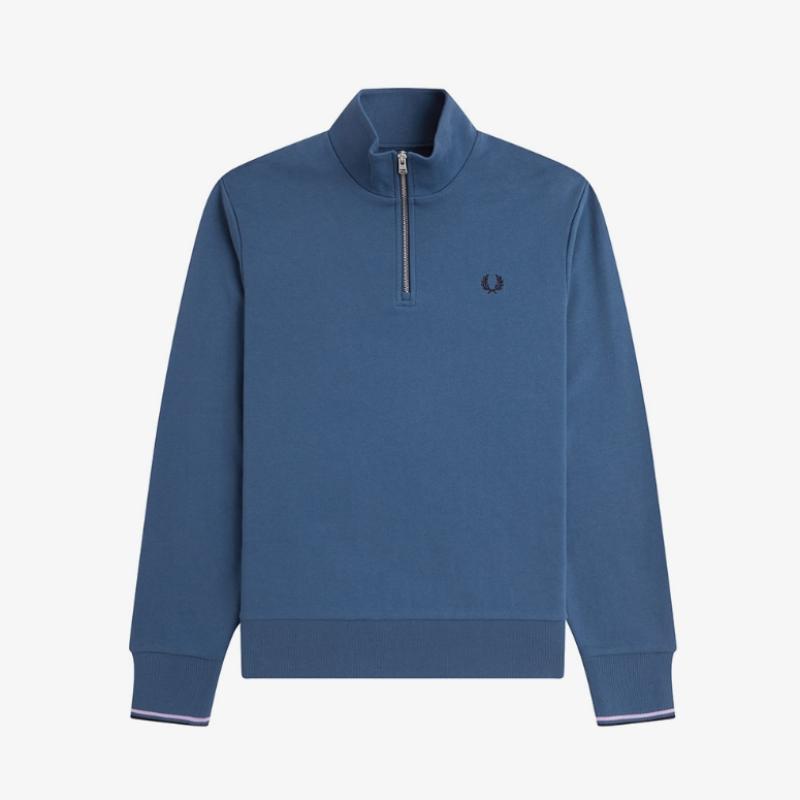 Fred Perry [baseline] Half Zip Sweatshirt   Midnight Blue Afpm2433574 W98