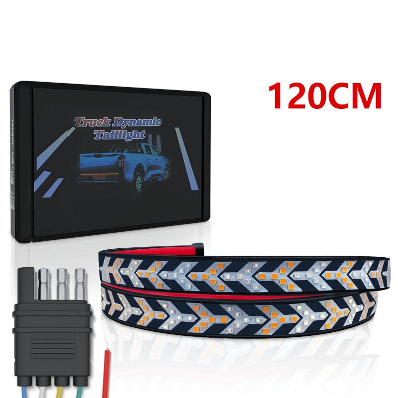 Car Tail Brake Warning Light Truck LED Tailgate Light Strip Dynamic Sequential Yellow Turn Signal Lamp Bar For Pickup Jeep 12V