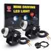 Super Bright LED Dual Color Motorcycle & Car Headlight, 12-80V, High/Low Beam, Waterproof, Compact Steel Design