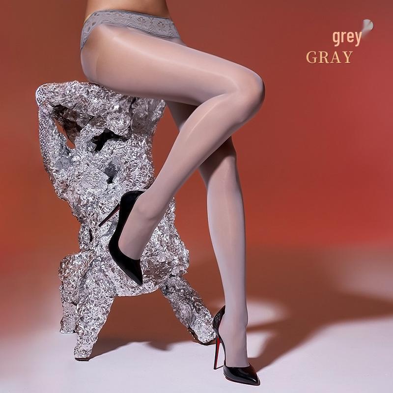 360 Glossy Low-Waist Seamless Leggings: 912-Needle Lace, Open Crotch, Women's Anti-Hook Stockings with Horse Oil Finish.