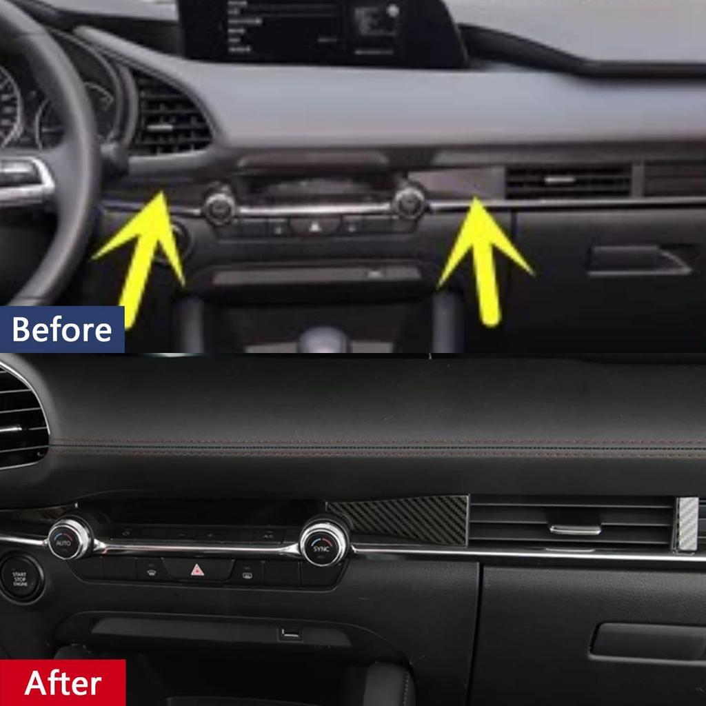 Car Accessories Fit for 2019 2020 2021 2022 2023 2024 2025 Mazda 3 Axela Interior Front Center Console Side Air Vents Outlet Cover Trim Frame (Carbon