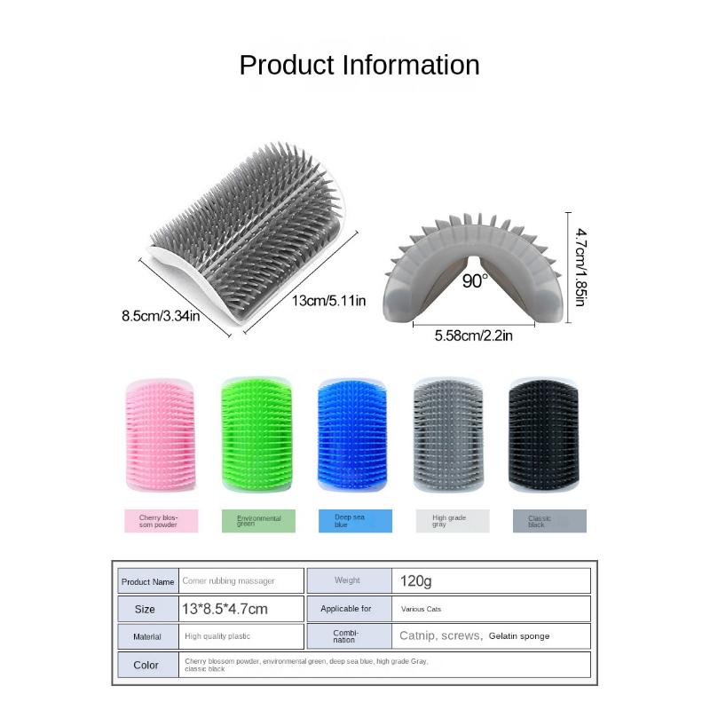 Cat Brush Corner Comb Massage Self Groomer Hair Remover Catnip The Face With A Tickling Brush Pet Grooming Cat Accessories