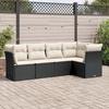 VidaXL Garden Lounge Set 5 Pcs with Cushions Black Braided Resin 3249435