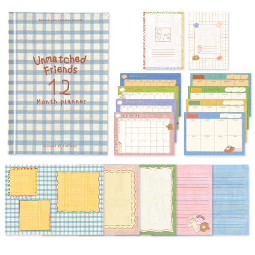 Monolike Hardcover Unmatched Friends Diary, 07. Vintage Blue - Annual Plan, Monthly Plan, Weekly Plan, Scheduler